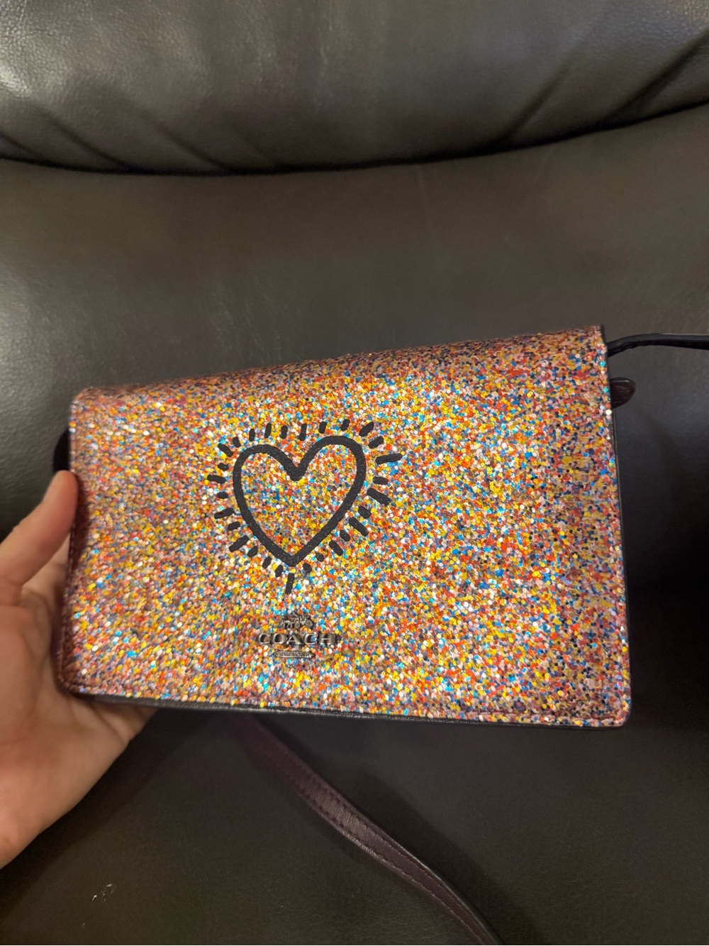 Coach x Keith Haring Hayden Glitter Foldover Crossbody Bag